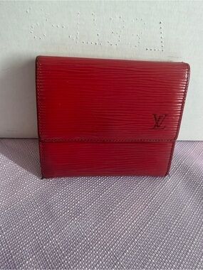 Louis Vuitton Red Epi Leather Compact Wallet